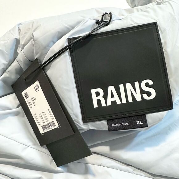 NWT Rains Fuse Vest Sky Blue-Gray Puffer Zip Front, Size XL Unisex - Picture 8 of 13